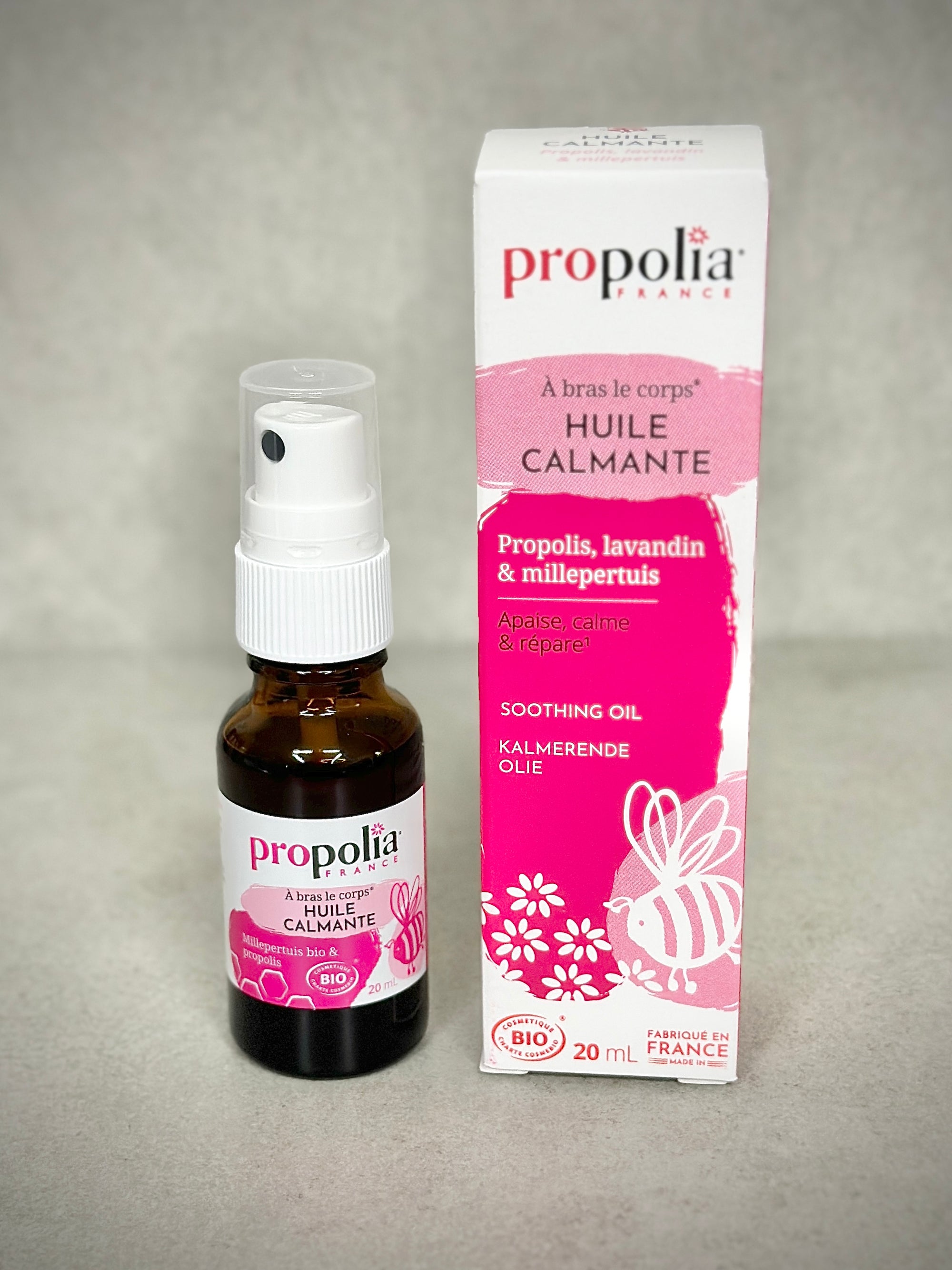 Huile calmante certifiée Bio Propolis, Lavandin et Millepertuis